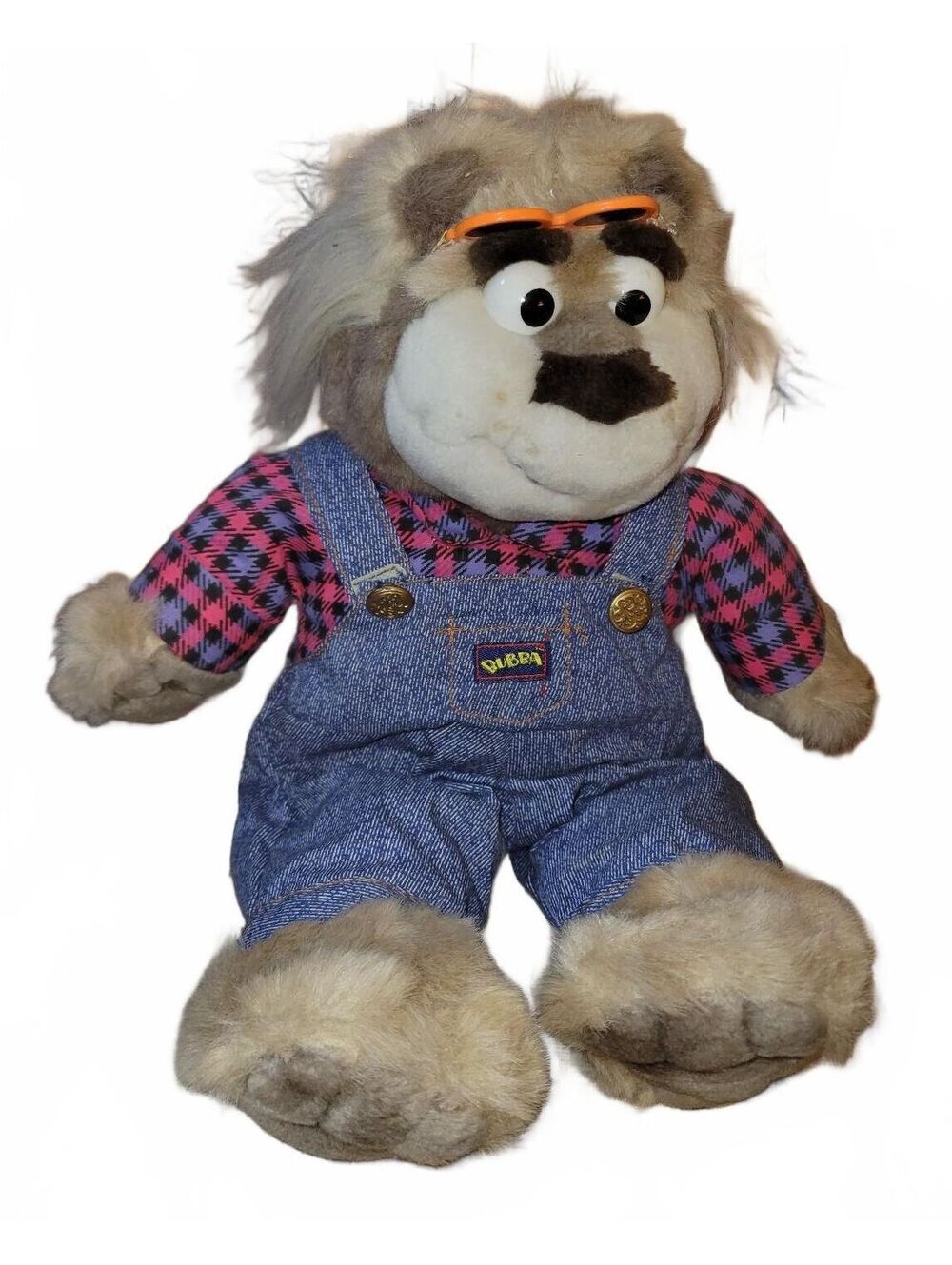 1997 Tyco Real Talking Bubba Bear 17" Plush Toy *Working* Clean With Glasses